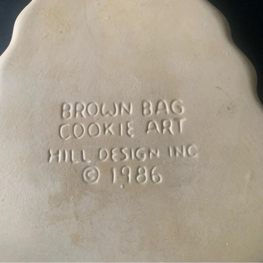 Vintage Brown Bag Cookie Art Stoneware 1986 Hill Design Craft Mold X-Mas Tree